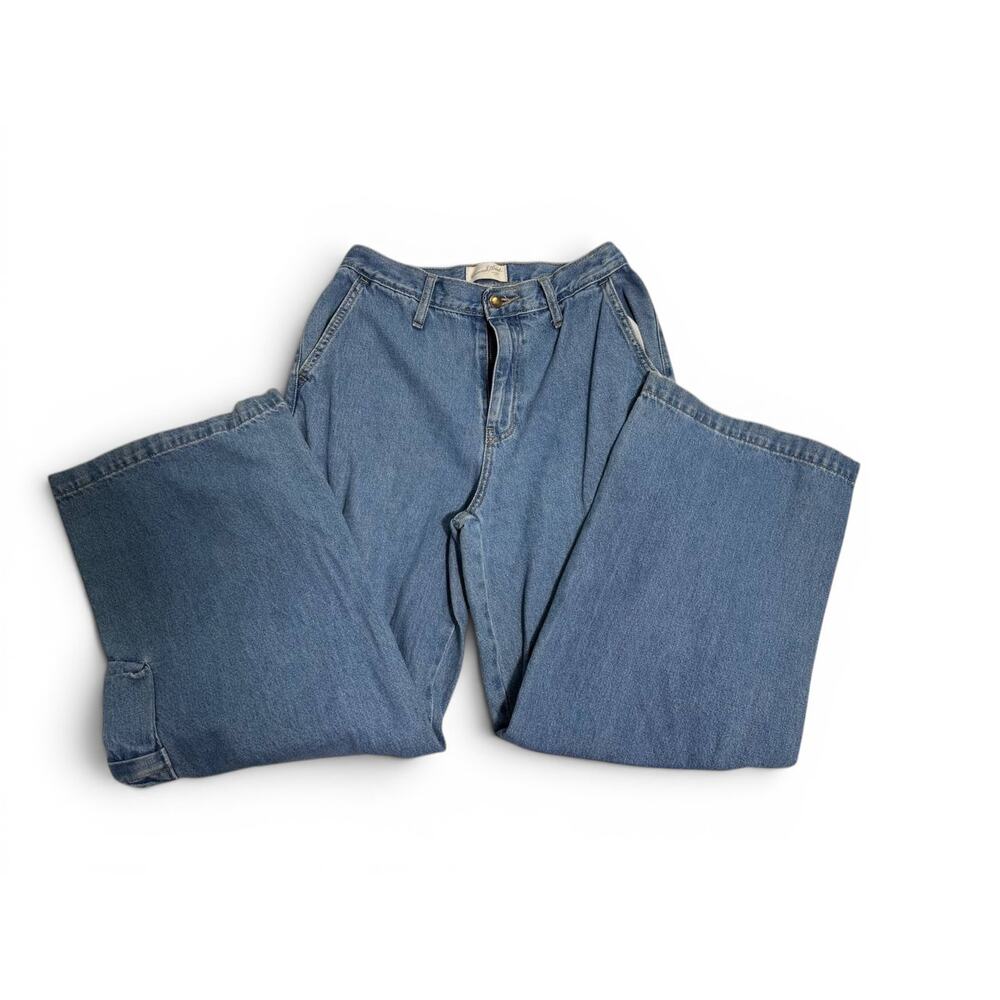 Universal Thread Denim Cargo Jeans Womens 6R Blue Wide Leg Pants High Rise - Picture 2 of 5